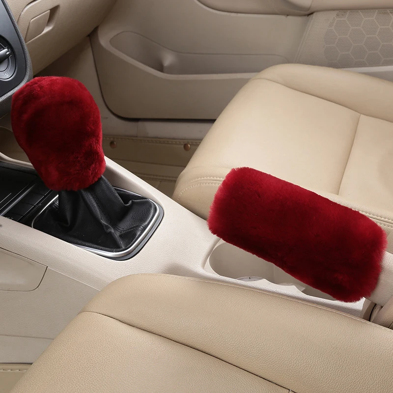 Genuine Sheepskin dildo Leather Custom Car Led Gear Knob Covers For Car Accessories