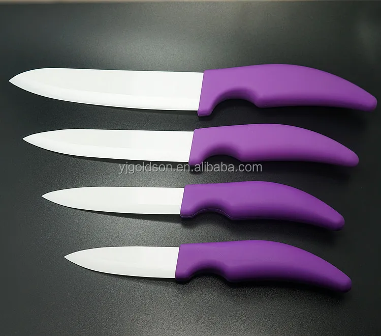 different types of ceramic knife with silicone handle