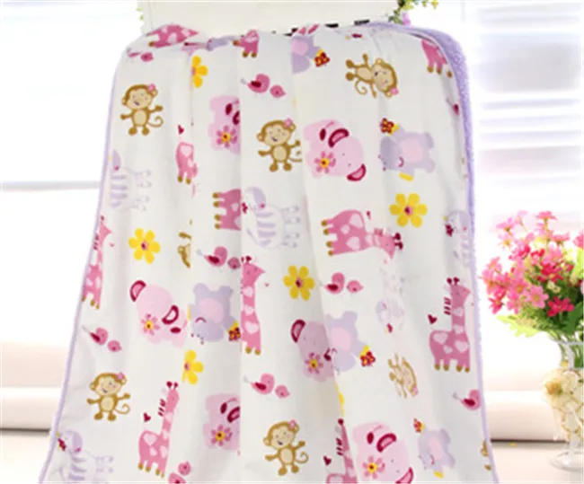 Amazon Best Selling Soft and Comfortable Cute Cartoon Print Flannel Baby Blanket
