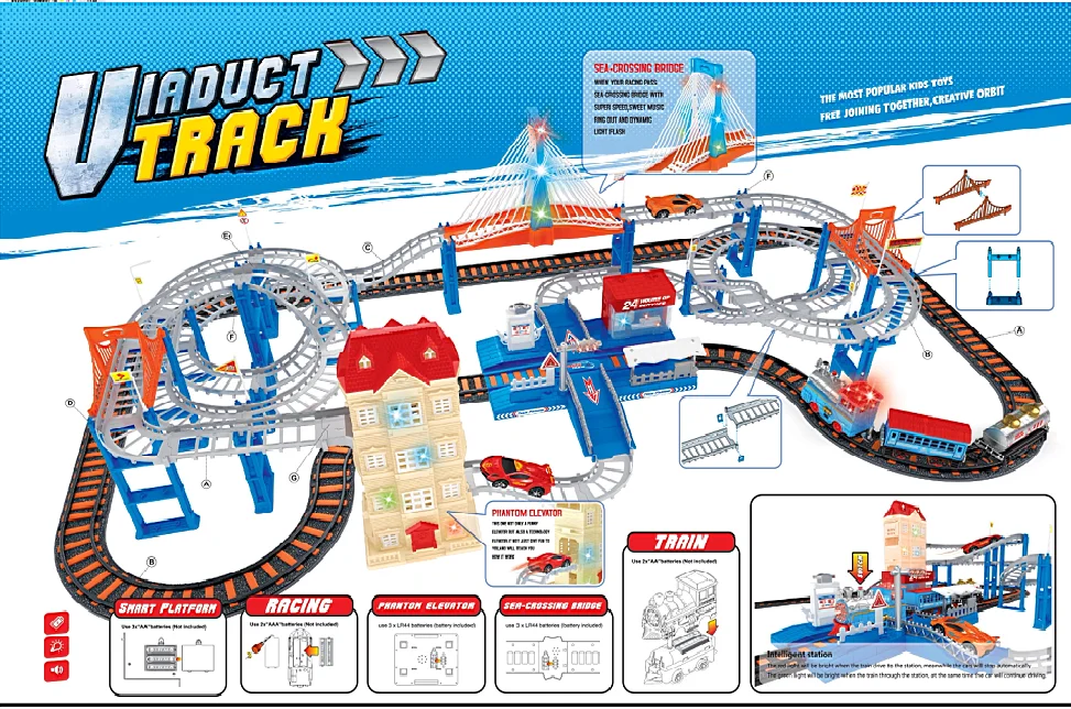 Best sale B/O high speed  2 in 1  railway train thomas   track toys for kids