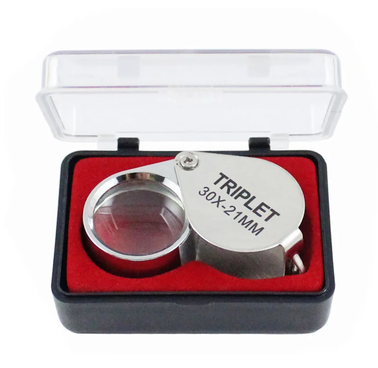 Folding Handhold 30x21mm Loupe Magnifier Magnifying glass Eye Loupe (62219458367)