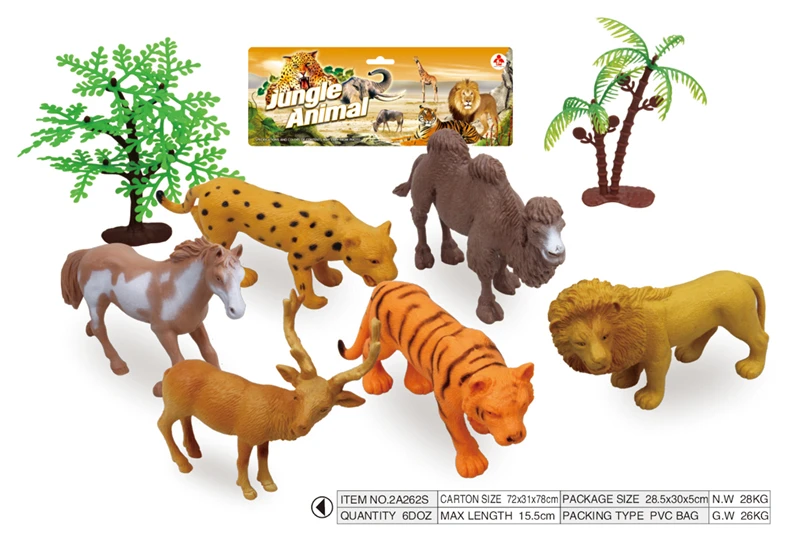Small Miniature Toys Collectible Plastic Wild Animals Zoo Figurine for Vending Machines