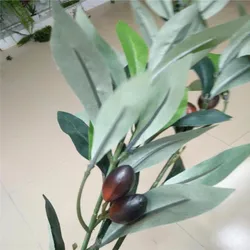 50 cm Artificial Plants Greenery Olive Branches Stems Plants Green Leaves Fruits Branch Leaves Home Office Indoor Outside
