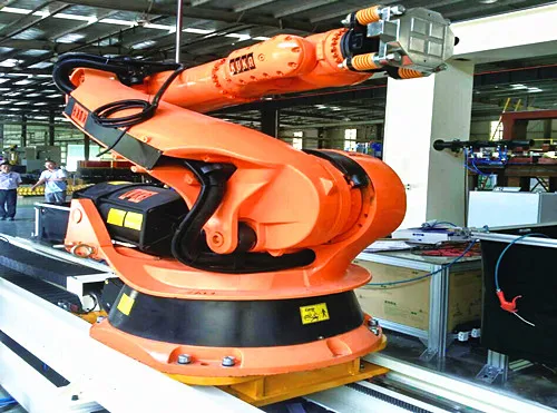 Industrial automation application magnetic smart gripper used on the end of robot arm