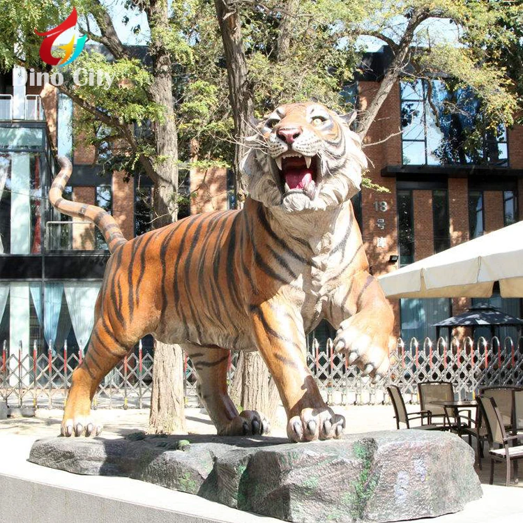 Customized Fiberglass Life Size Tiger Animal Statues
