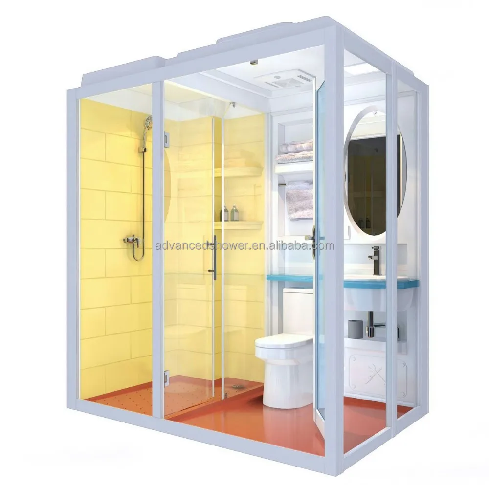 Hotel use prefabricated modular FRP bathroom design wc toilet shower POD