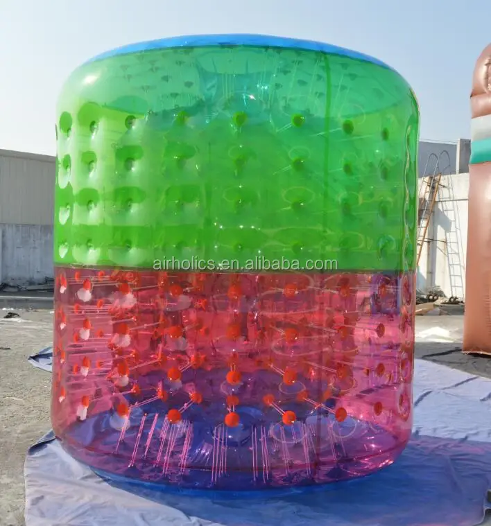 Cheap and promotional outdoor giant customized color water walking roller inflatable, roller bubble roller for swimming pool