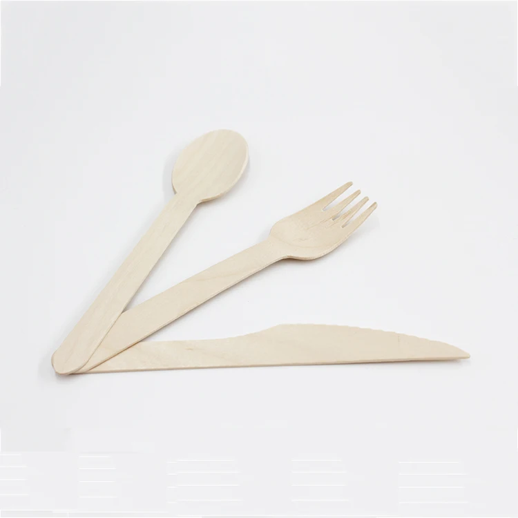 Biodegradable Bulk Wood Spoon/forks/knives Disposable Wooden Cutlery Set