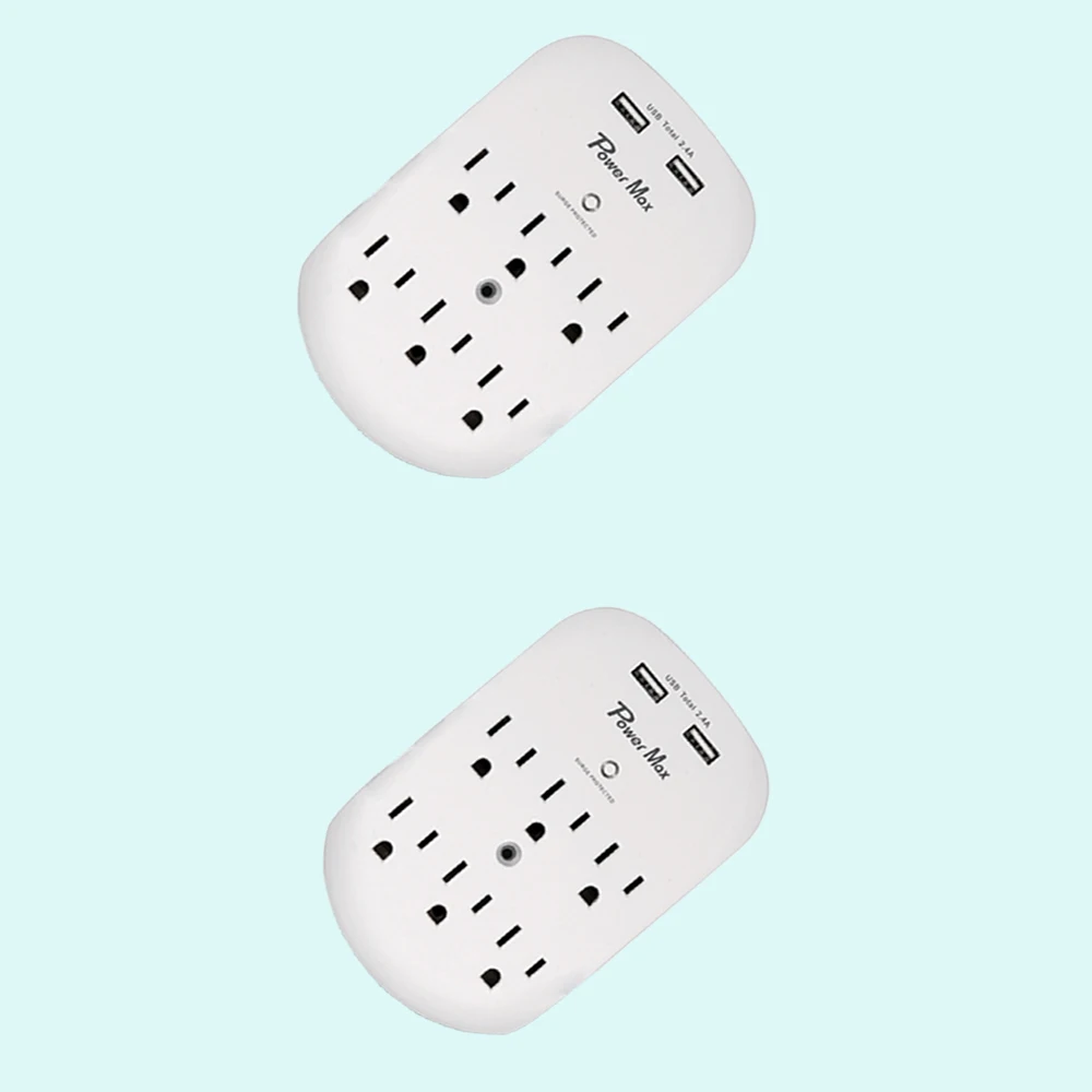 Best Quality 2021 hot sell wall tap Surge Protector 6 sockets Smart plug power strip USA extension socket 3 outlet and 2 USB