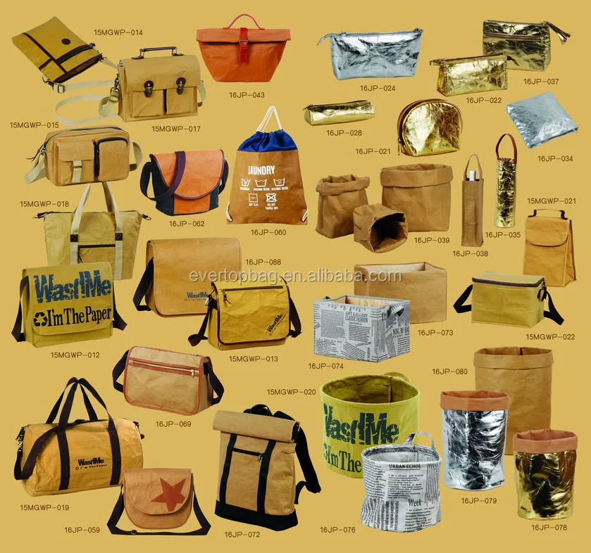 washable kraft paper cosmetic bag