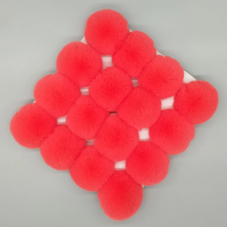 Оптовая продажа с фабрики, подвеска для сумки, пушистый миниатюрный шар из искусственного меха кролика рекс