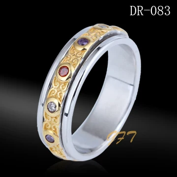 
Arabic gold jewellery designs for men silver 925 gold plated ring with zircon 