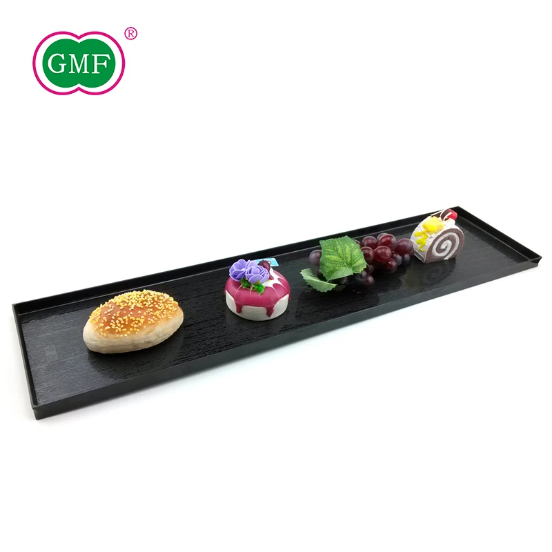 Food grade rectangle disposable black food plastic tray for multi use