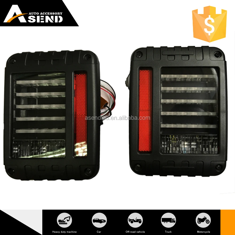 Wholesale For 07-15 Jeep Wrangler Red LED Tail Lights Rear Brake Lamps