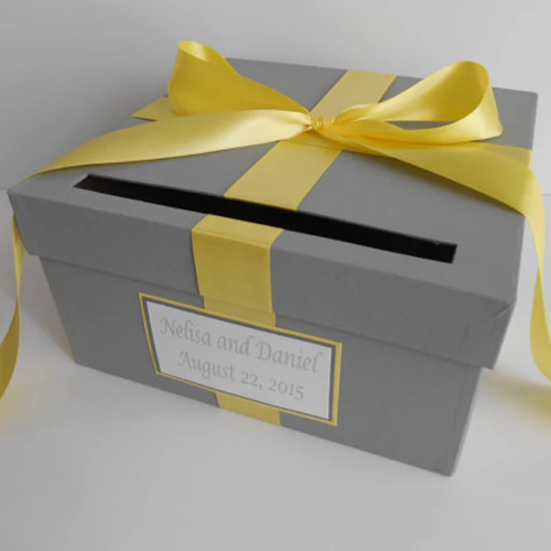 11x11x7inch Custom Order Silk Fabric Wedding Favor Invitation Money Box Any Color Available