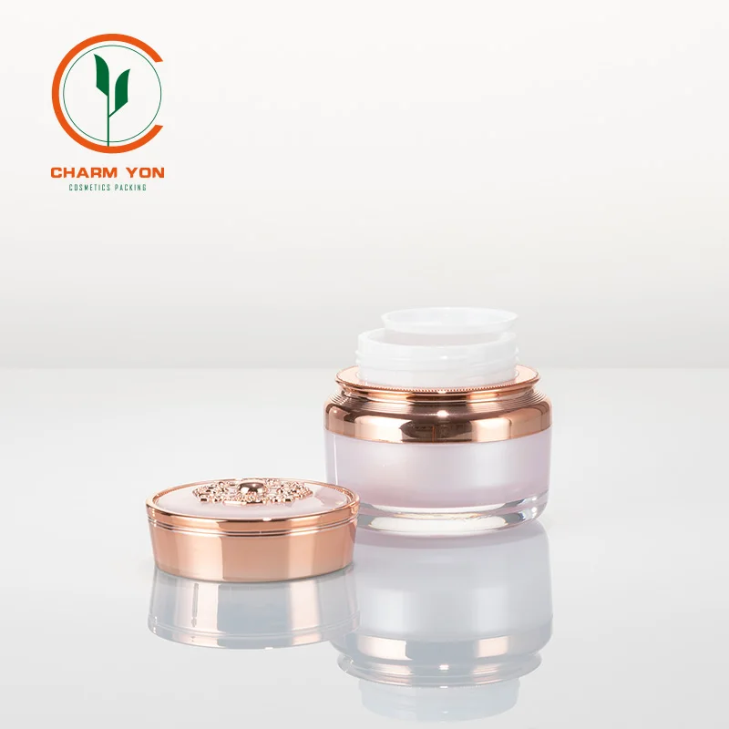 
Wholesale Cosmetic Packaging Eco-Friendly acrylic cosmetic container 50g facial cream jar yellow face cream jar CY19001DS-G1 