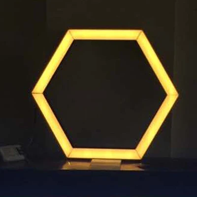 customized unique shape 120 degree black powder coat led hexagon aluminum profile with link pin connectors
