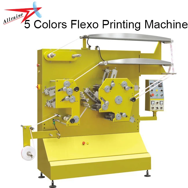 Flexo Fabric Rotary Label Printing Machine Double Side 4 Color Garment Care Flexo Label Printing Machine