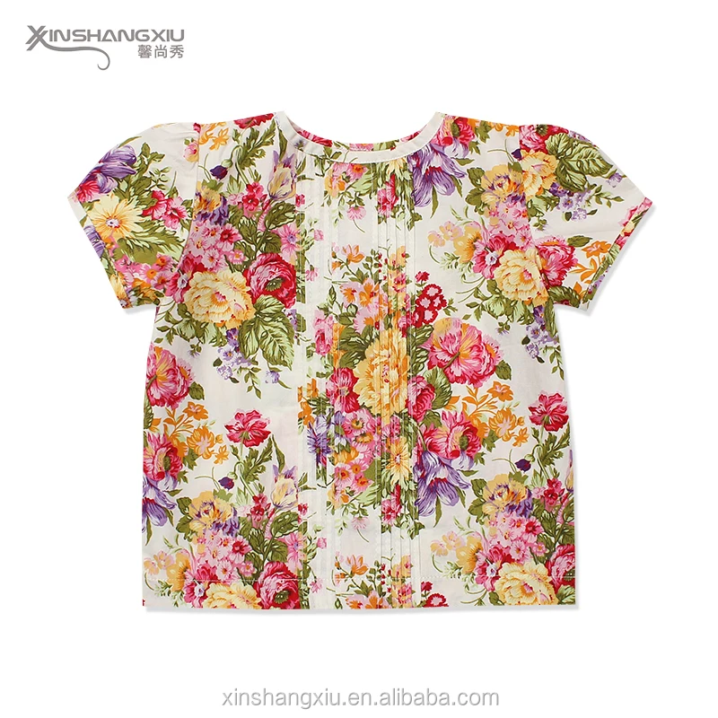 
Kids Clothes Tops Boutique Floral Baby T Shirt Girl 100% Cotton Blouse 
