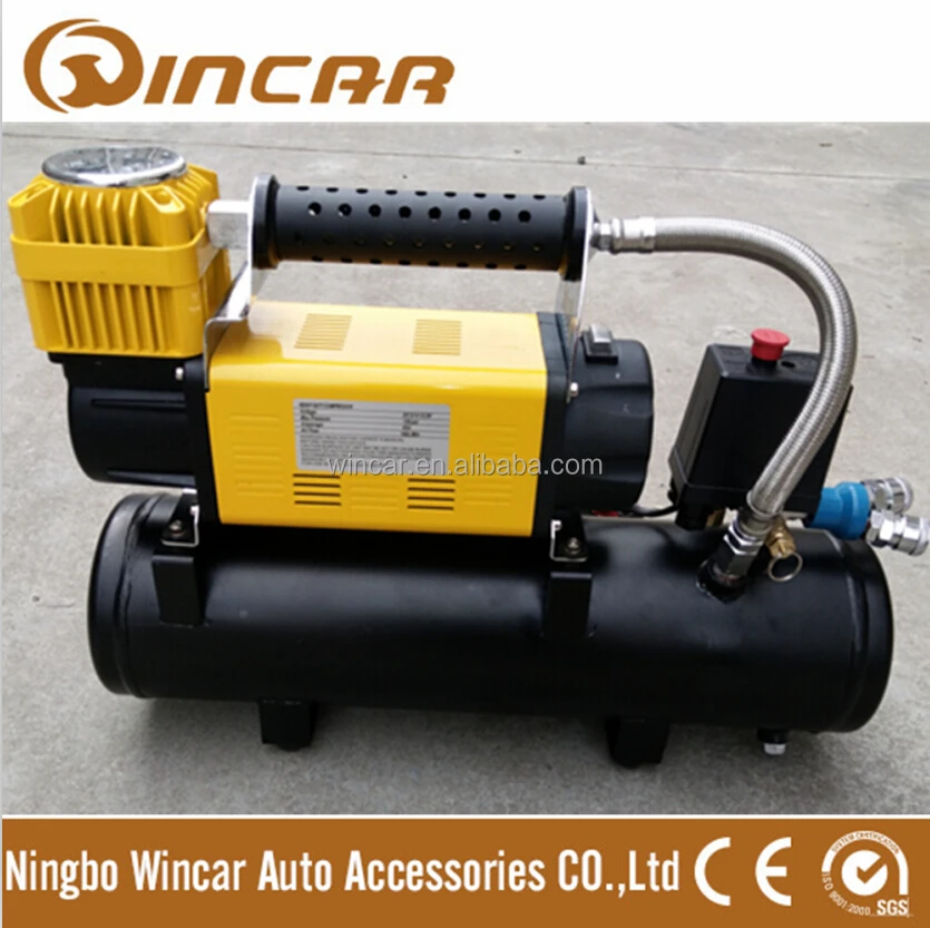 Heavy duty 12V 200L/min air compressor with air tank