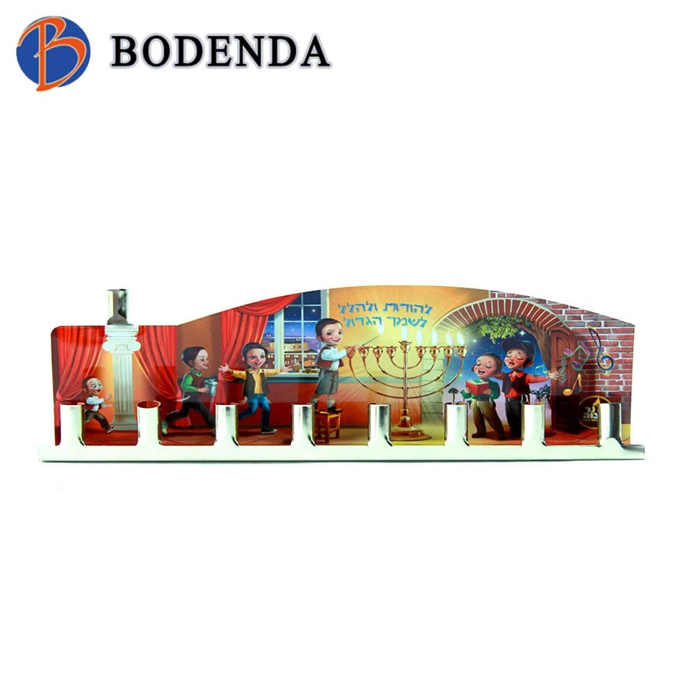 New design Hanukkah menorah candle holder/tin candle container