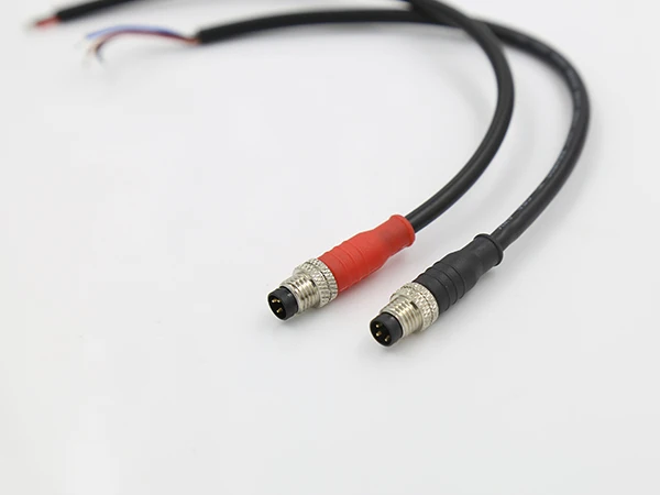 Hot sell circular signal connector plug mount m12 male female connector with cable china factory