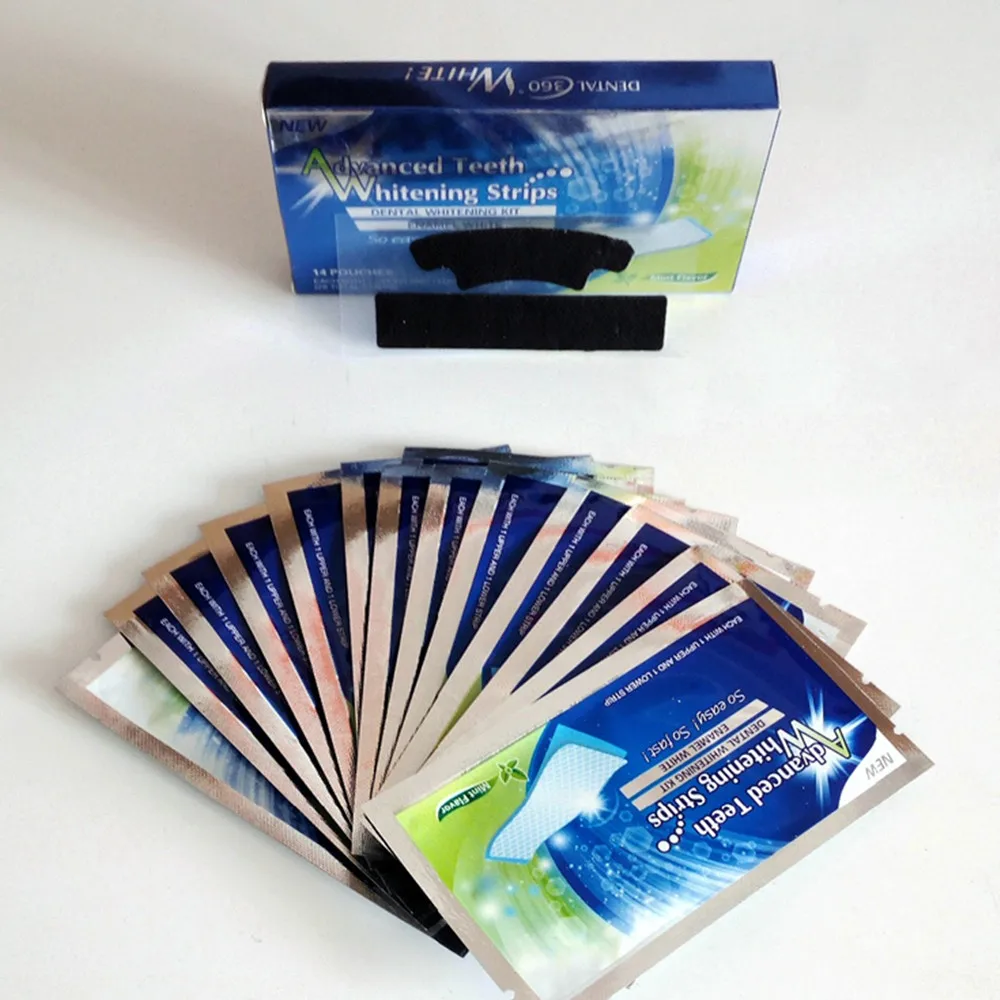 Charcoal Strip Teeth Whitening Strips for Sensitive Teeth and Gums Whitener Band Kit 28 Pcs 14 Treatments