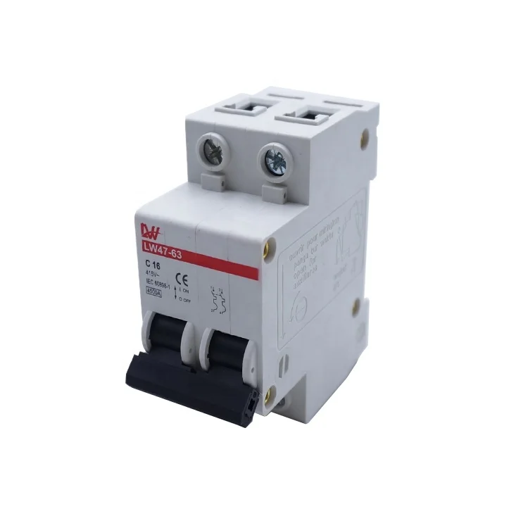 C45N Type Miniature Circuit Breaker MCB LW Brand  LW47-63 2P earth leakage circuit breaker