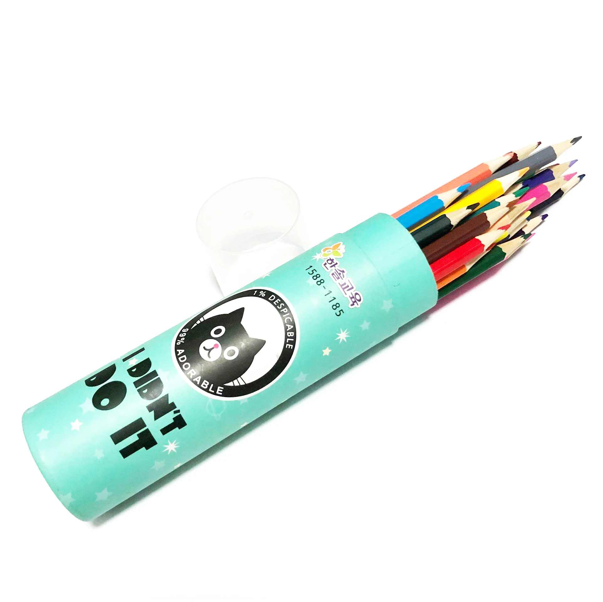 Natural Wood Rainbow Colour Drawing Artist Colored Pencils Set for Kids 24 Color Pencil