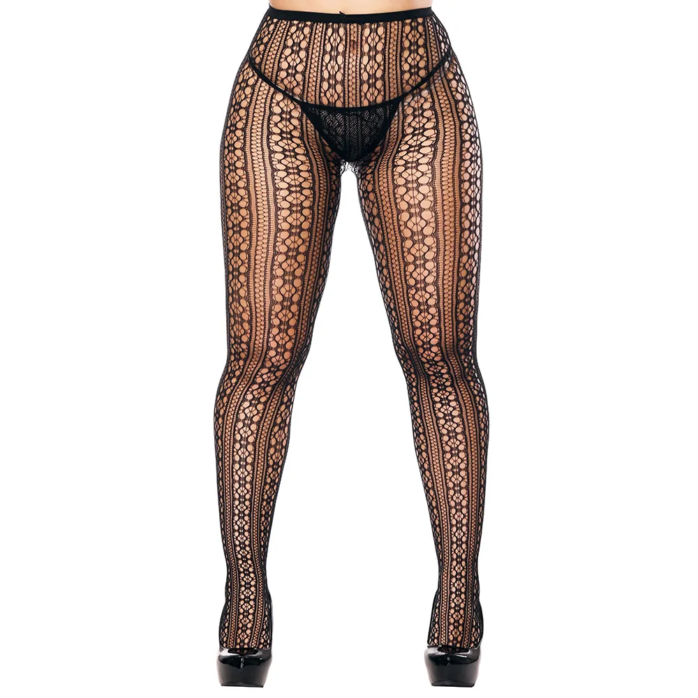 New Halloween Nylon Fishnet Tattoo Patterned Tights High Waist Suspender Fishnet Stocking Super Elastic Sexy Pantyhose for Women