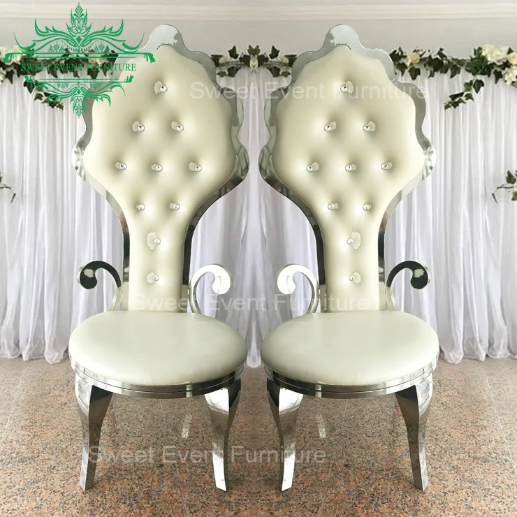wedding  furniture PU leather high back leisure  gold dining chairs for event