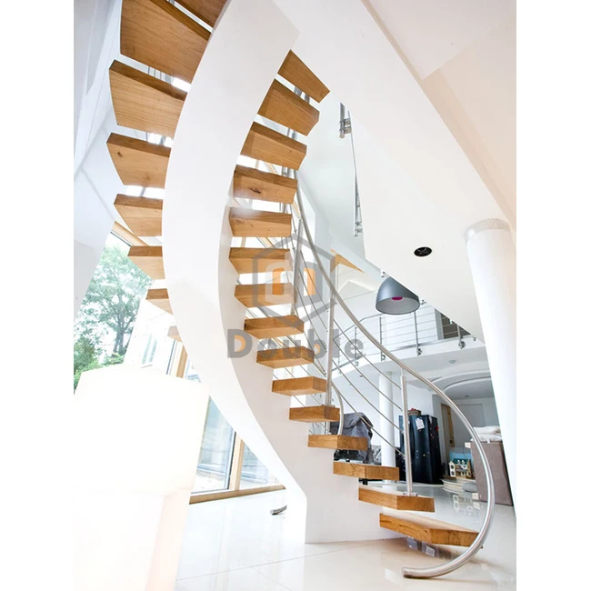 
Customized Wooden Curved Structure Staircase/Luxury stairs 