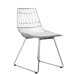 Металлический обеденный стул из проволочной сетки, обеденный стул из золотистой проволоки