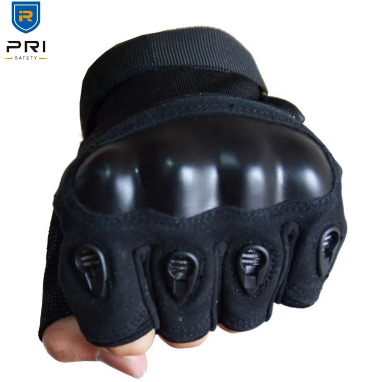 PRI Long Wrap Fingerless Black Camo Motocross Tactical Driver Gloves Leather, Tactical gloves