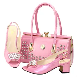 Wholesale high heel italian shoes and bag set for Nigeria party women