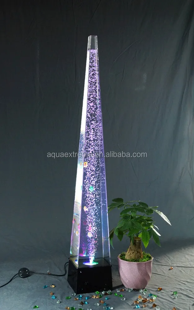 LED changing color water bubble column for home decoration
