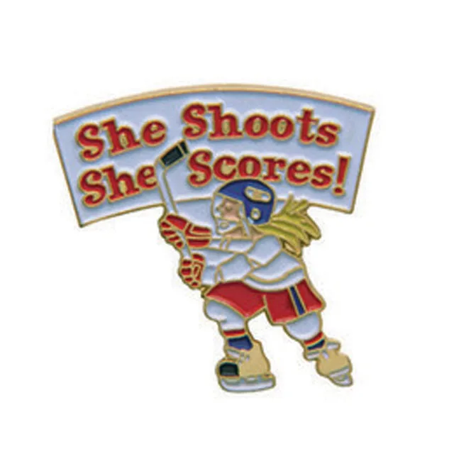 Custom men cool hockey player club hockey lapel pin