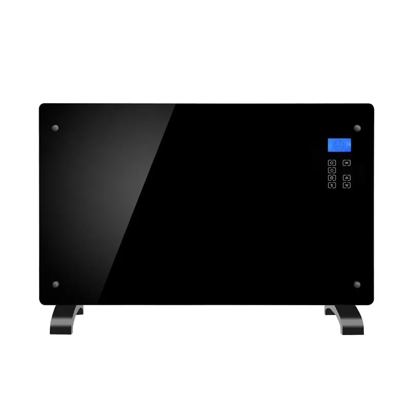 2000W High quality wall and free standing LCD display flat panel glass heater with touch control switch
