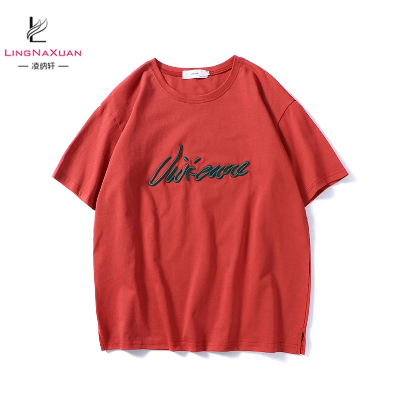 Оптовая продажа оптом, дешевая Новая модная вышивка, 100% хлопок, индивидуальный принт, сухая посадка, простые мужские футболки для мужчин