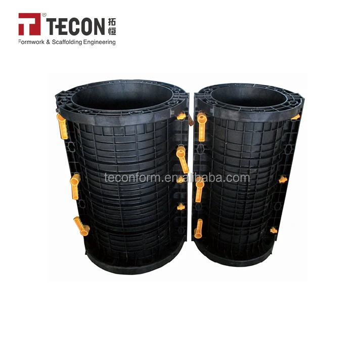 TECON Solid Plastic Circular Column Shuttering For Concrete Construction 100 Times Reuse
