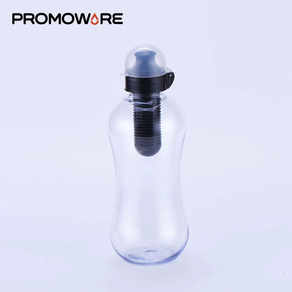 
Hotsale 500ml Outdoor water drink bottle Plastic portable bobble Purified carbon water filter bottle with carbon filter inside 