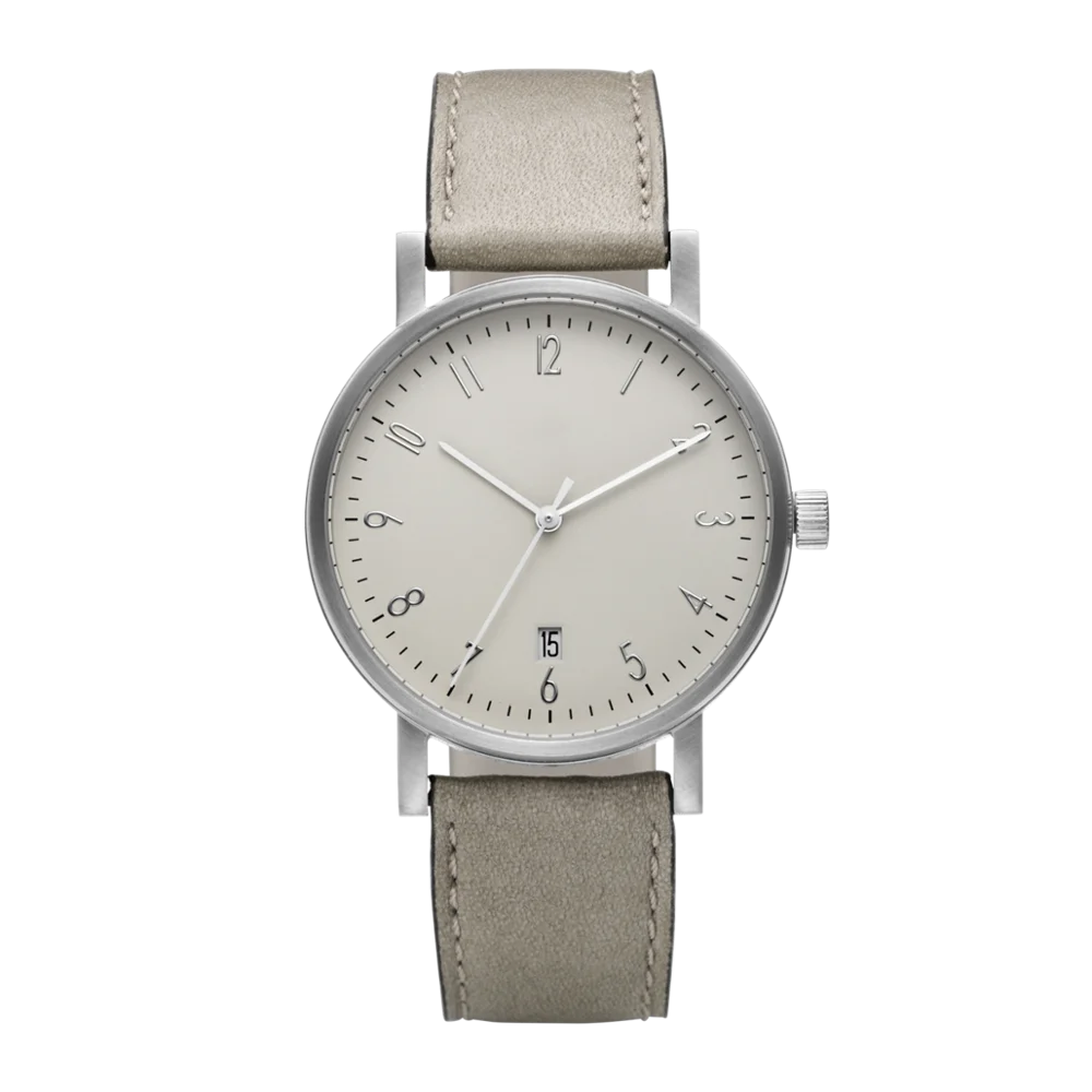 mexda brand Classic design  5ATM waterproof mineral glass Make Your Brand Custom date function Grey Dial minimalist style watch