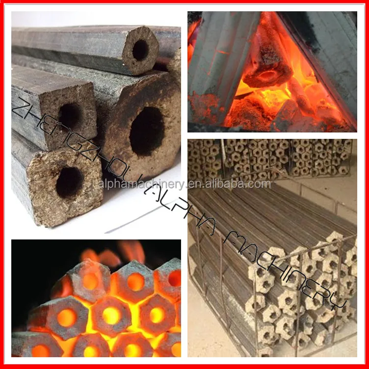 Hexagonal round square wood press to make sawdust briquette press Wood Charcoal Production Line