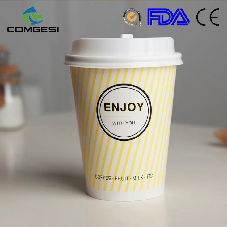 Wholesale Cups Disposable PE Coated Custom Paper Cups Coffee Cups Printed