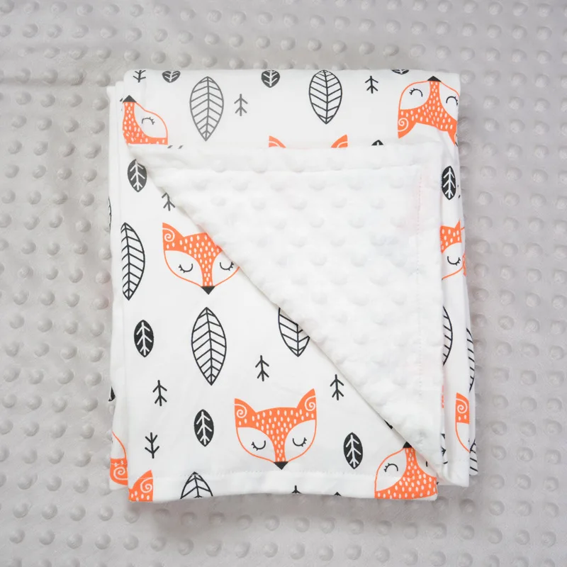 Soft Plush Double-Layered Minky Dot Warm Baby Blanket