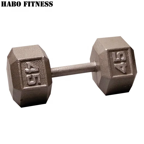 
40LB Gym Hex Steel Hammertone Dumbbell Set 