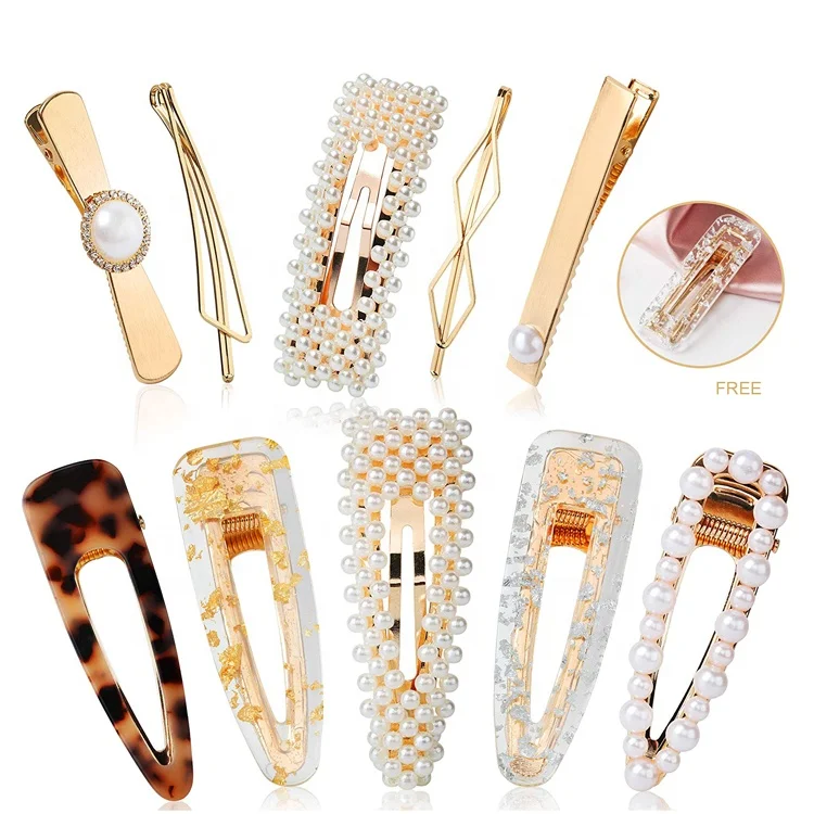 Pearls Hair Clips for Women Bows Clips Ties for Birthday Valentines Day Gifts Bling Hairpins Barrette Styling Tools Accessories