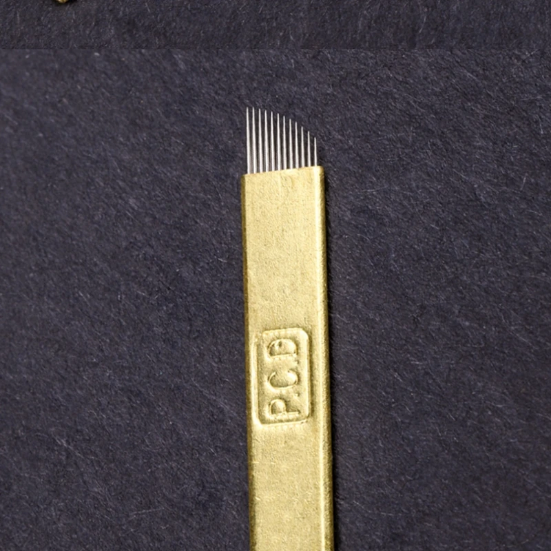 Hot sale PCD 12F  gold permanent tattoo eyebrow needle