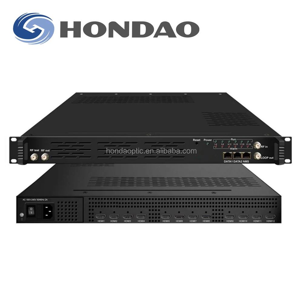 hondao (DMB-2412) Digicast Multi-channel Remodulator (12*DVB-S/S2 Tuner in, 4*DVB-T/C out, FTA) dvb-t modulator For Hotel Iptv S