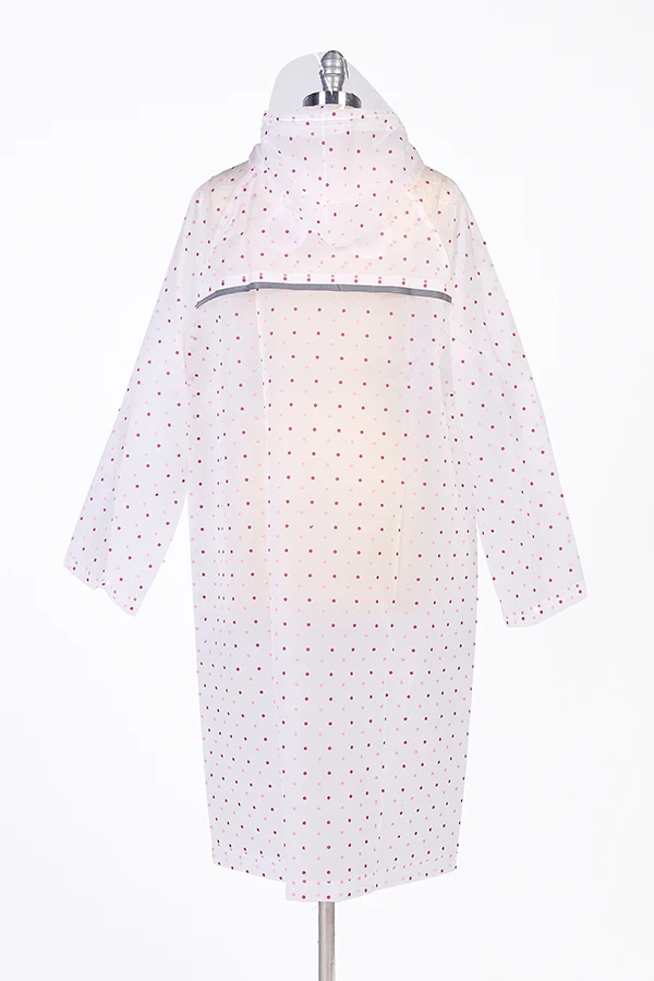 High quality reusable long EVA impermeable rainwear with reflective tape